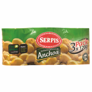 Aceituna El Serpis Anchoa 3 Pack 120 Gr