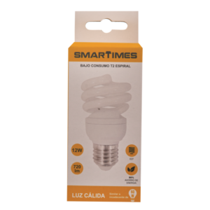 BOMBILLO FLUORESCENTE SMARTIMES LUZ AMARILLA 12W 2700K