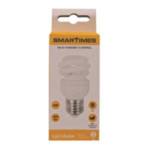BOMBILLO FLUORESCENTE SMARTIMES LUZ AMARILLA 8W 2700K