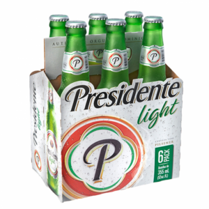 CERVEZA PRESIDENTE LIGHT 12 OZ 6 PACK