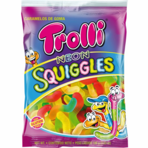 Caramelo Trolli Squiggles Neon 3.53 Oz.