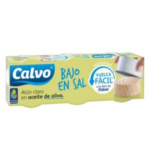 Atún Claro Aceite De Oliva Bajo En Sal Calvo 80Gr 3 Und/Paq
