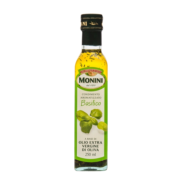 Aceite De Oliva Extra Virgen Con Albahaca Monini 250 Ml