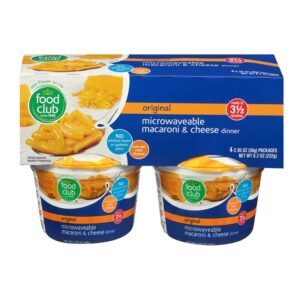 Macarrones Con Queso Para Microondas Food Club 2.05 Onz, 4 Und/Paq