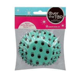 Capacillos Especiales Para Hornear Cupcakes Con Diseño Aqua Polka Dot.