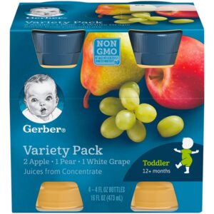 Jugo Para Bebes Variety Pack Gerber 4 Onz, 4 Und/Paq