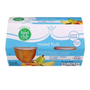 Frutas Mixtas Sin Azucar Añadida Food Club 3.8 Onz, 4 Und/Paq