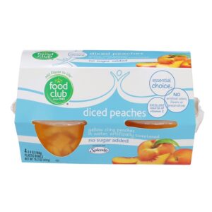 Melocoton En Conserva Sin Azucar Food Club 3.8 Onz, 4 Und/Paq