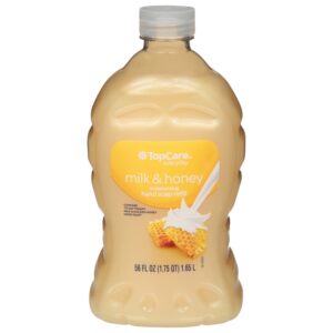 Jabon Líquido Antibacterial Para Manos Fragancia Leche Y Miel Top Care 56 Onz