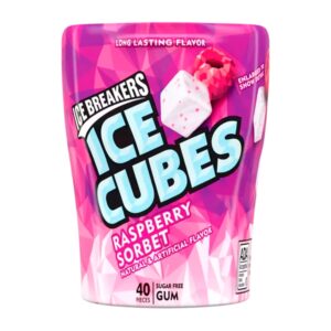 Goma De Mascar Sabor A Frambuesa Ice Cubes 3.24 Oz