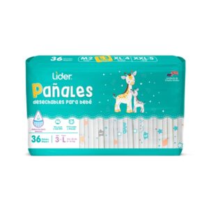 Pañales Desechables Etapa 3 Lider 36 Und/Paq