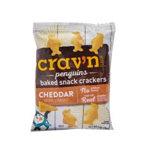 Galletas En Forma De Pingüinos Sabor A Queso Cheddar Crav'N 1 Onz