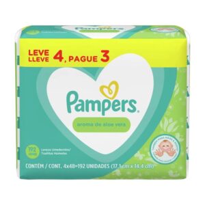 Toallitas Húmedas Para Bebé Fragancia Aloe Vera Pampers 192 Und/Paq