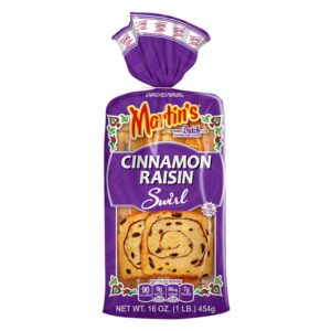 Pan De Papa Con Remolino De Canela Y Pasas Martin'S 16 Onz