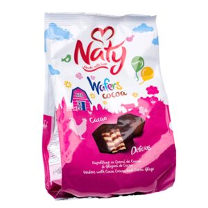 Wafers Con Crema Y Glaseado De Cacao Naty 180 Gr