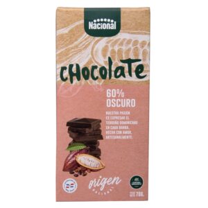 Chocolate Oscuro 60% Origen Nacional 70 Gr