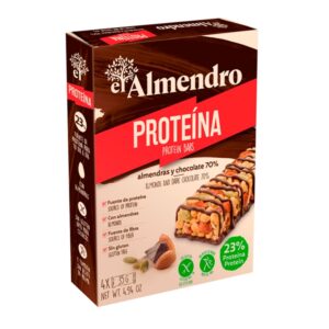Barritas De Almendra Con Proteína Y Chocolate Negro El Almendro 4 Und/Paq