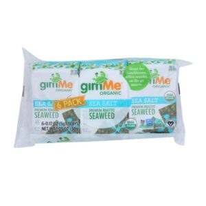 Snack de Algas Marinas Con Sal de Mar Sin Gluten Gimme 6 Und/Paq