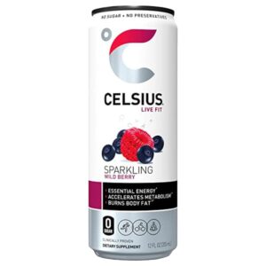 Agua Gasificada Saborizada Sabor Frutas Del Bosque Celsius 12 Onz