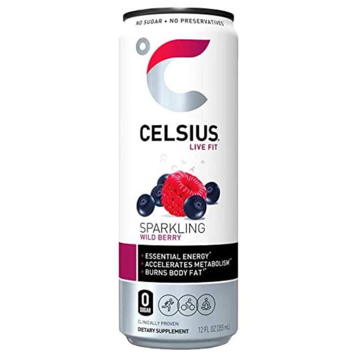 Agua Gasificada Saborizada Sabor Frutas Del Bosque Celsius 12 Onz