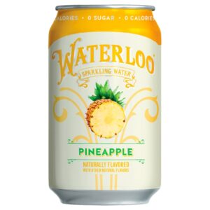 Agua Con Gas Sabor A Piña Waterloo 355 Ml
