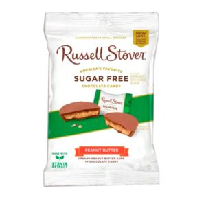 Cuadritos De Chocolate Relleno De Mantequilla De Maní Sin Azúcar Russell Stover 3 Onz
