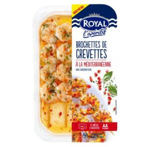 Brochetas de Camarones a la Mediterranea Royal 145 Gr