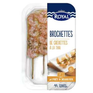 Brochetas de Camarones con Chile y Limón Royal 145 Gr
