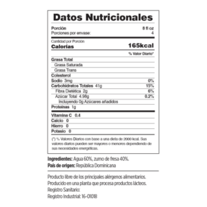 JUGO WALA FRESA SIN AZUCAR 32 OZ