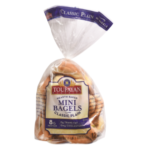 PAN BAGEL TOUFAYAN MINI PLAIN CUT 18 OZ