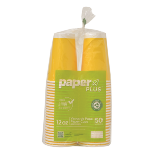 VASO PAPER PLUS AMARILLO 12 OZ 50 UN