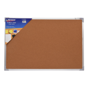 PIZARRA DE CORCHO BORDE D/METAL (60 X 90)CM/(23x35)PULG.