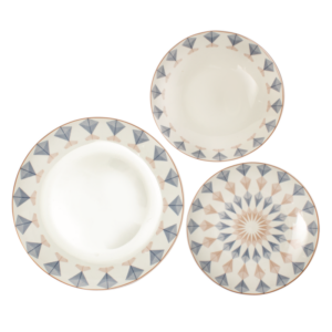 VAJILLA ATTICO 12PZA 10.5PLG AZ/CR D864