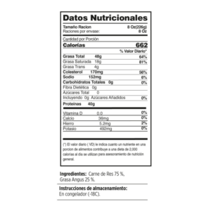 HAMBURGUESA ANGUS WALA 8 OZ / 2 UND