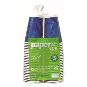 VASO PAPER PLUS AZUL 12 OZ 50 UN