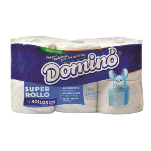 PAPEL HIGIENICO DOMINO SUPER ROLLO 12 ROLLO